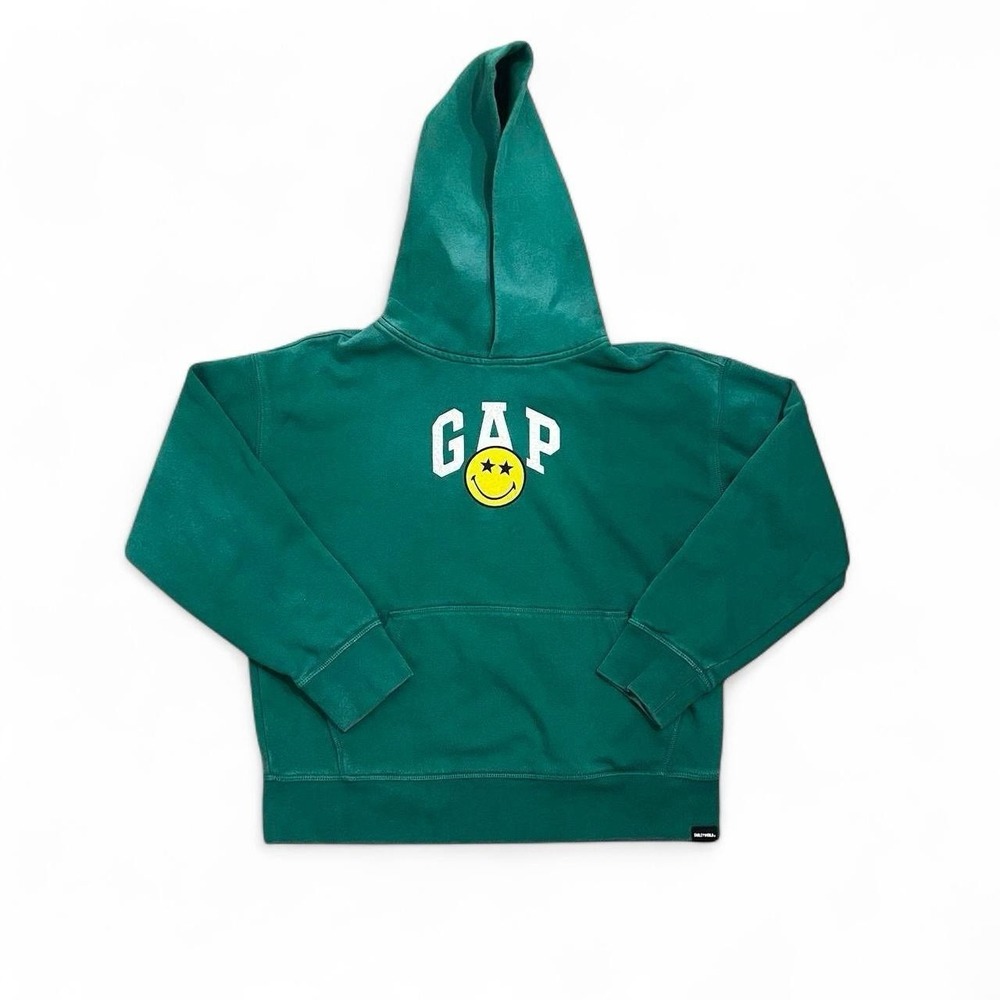 Gap x Smiley world Collab Green Hoodie Unisex Size Extra Small Skate Surf Faded
